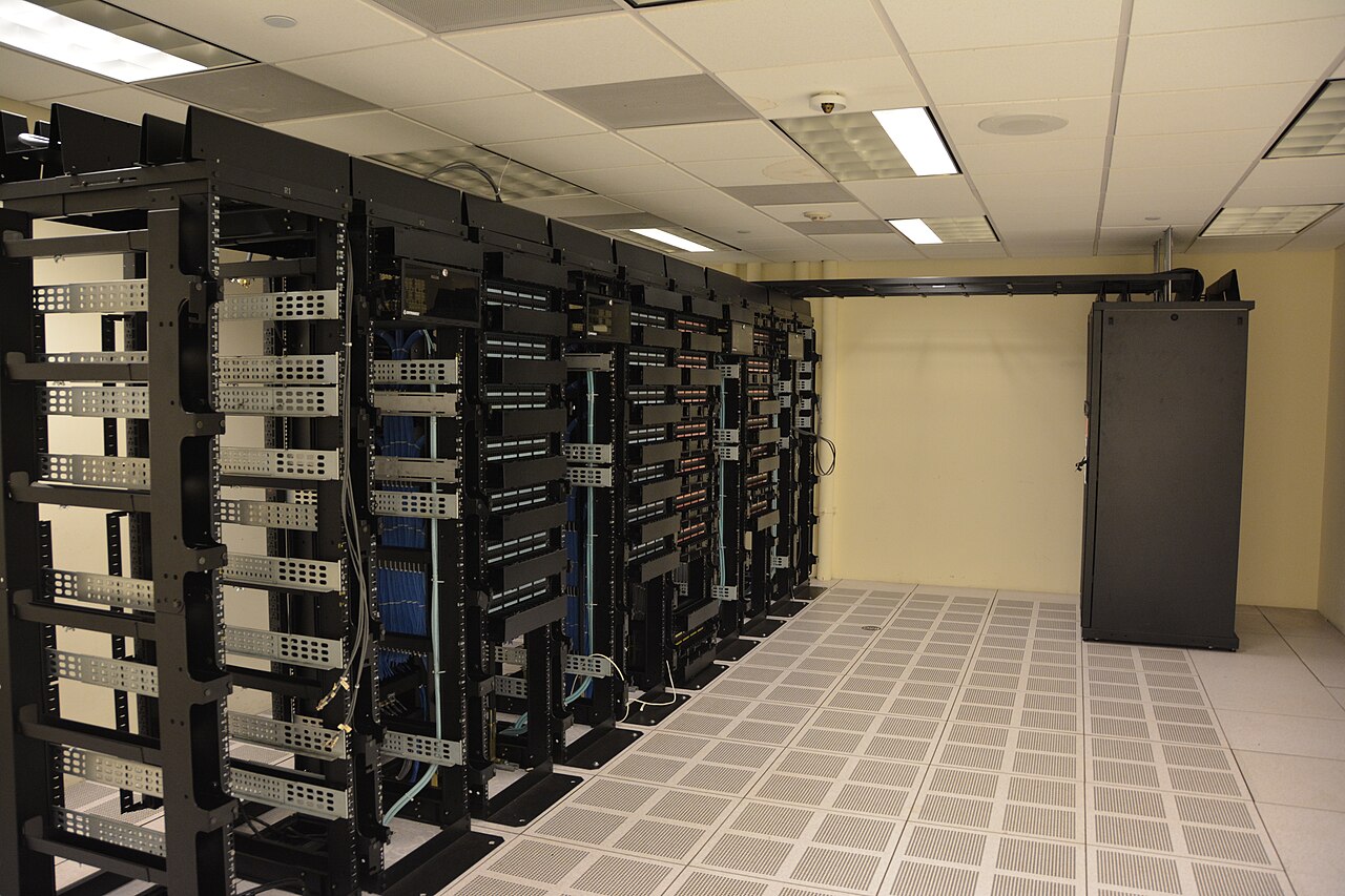 Server racks photographed in 2015